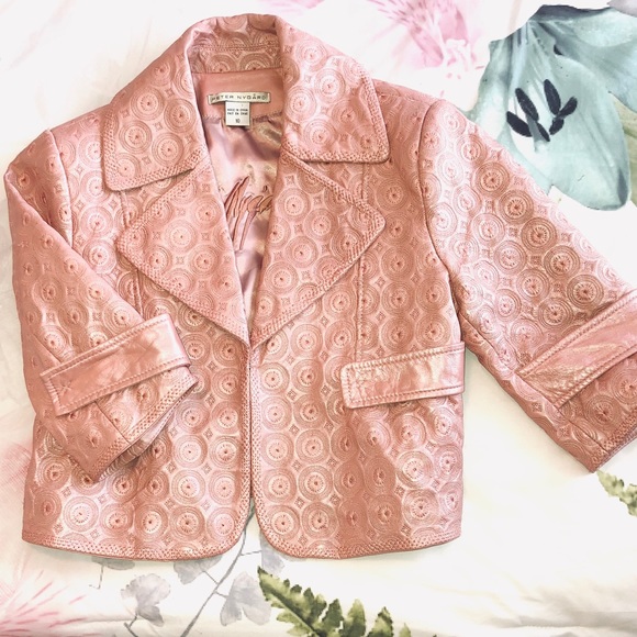 Leather Ice Pink/Rose Cropped Jacket - Picture 7 of 16